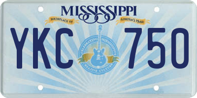 MS license plate YKC750