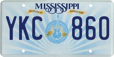 MS license plate YKC860