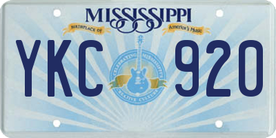MS license plate YKC920