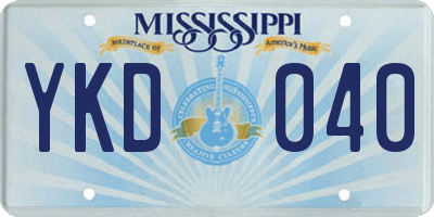 MS license plate YKD040