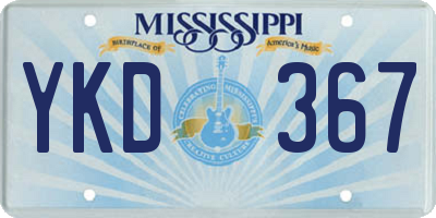 MS license plate YKD367