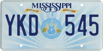 MS license plate YKD545