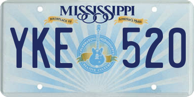 MS license plate YKE520