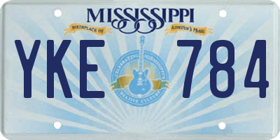 MS license plate YKE784