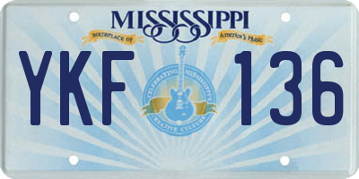 MS license plate YKF136