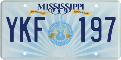 MS license plate YKF197