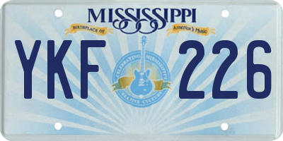 MS license plate YKF226