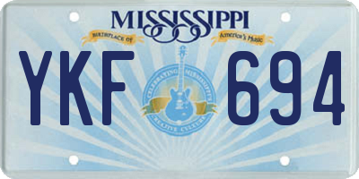 MS license plate YKF694