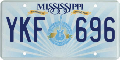 MS license plate YKF696