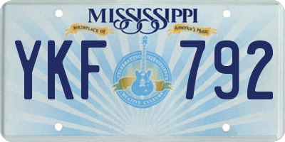 MS license plate YKF792
