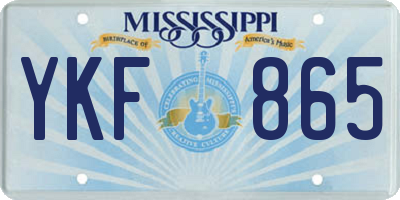 MS license plate YKF865