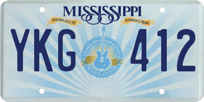 MS license plate YKG412
