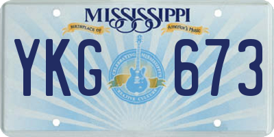 MS license plate YKG673