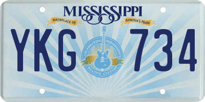 MS license plate YKG734