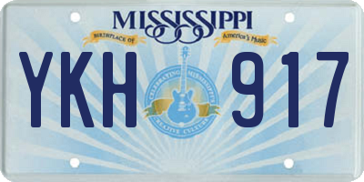 MS license plate YKH917
