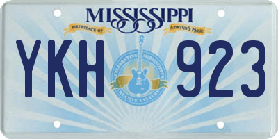 MS license plate YKH923