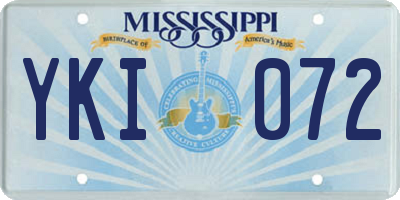 MS license plate YKI072