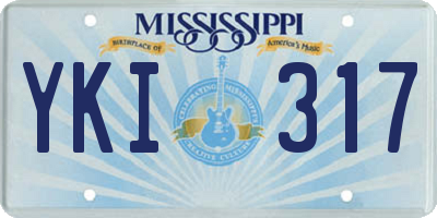MS license plate YKI317