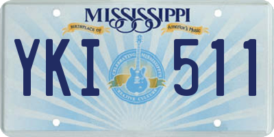 MS license plate YKI511
