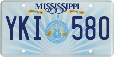 MS license plate YKI580