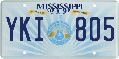 MS license plate YKI805