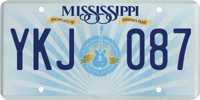 MS license plate YKJ087