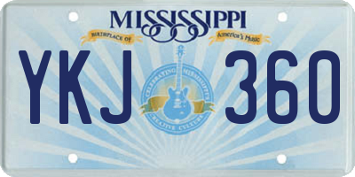 MS license plate YKJ360