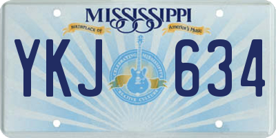 MS license plate YKJ634