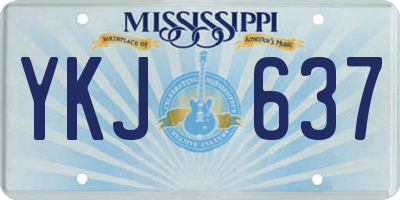 MS license plate YKJ637