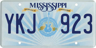 MS license plate YKJ923