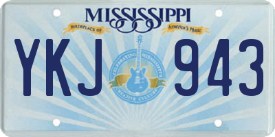 MS license plate YKJ943