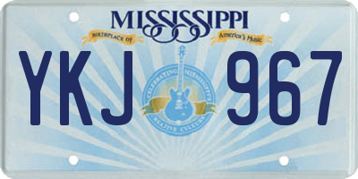 MS license plate YKJ967