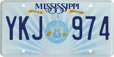 MS license plate YKJ974