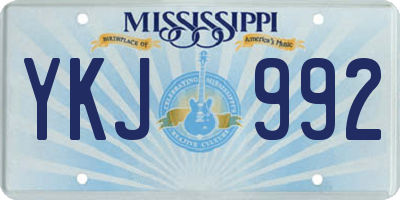 MS license plate YKJ992