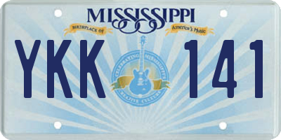MS license plate YKK141