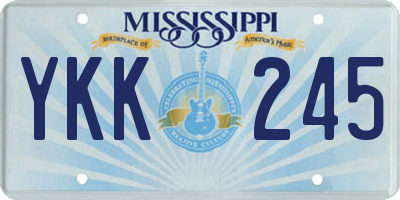MS license plate YKK245