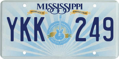 MS license plate YKK249