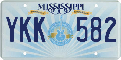 MS license plate YKK582