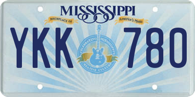 MS license plate YKK780