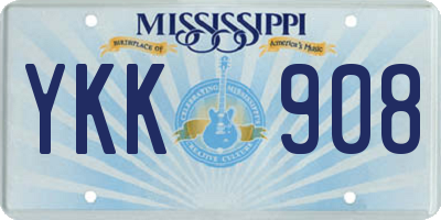 MS license plate YKK908