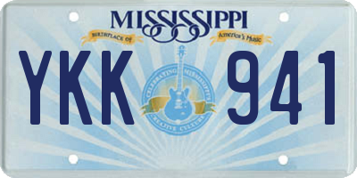 MS license plate YKK941