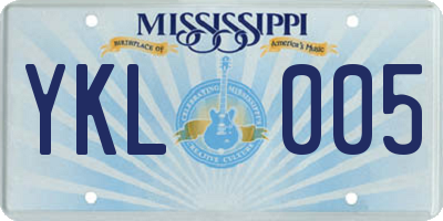 MS license plate YKL005