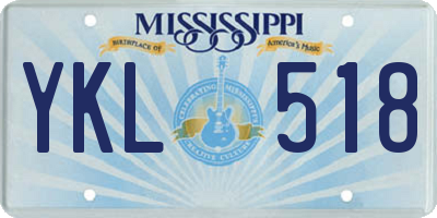 MS license plate YKL518