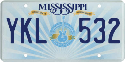 MS license plate YKL532