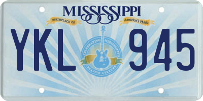 MS license plate YKL945