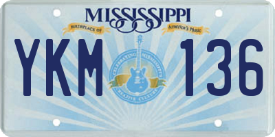 MS license plate YKM136