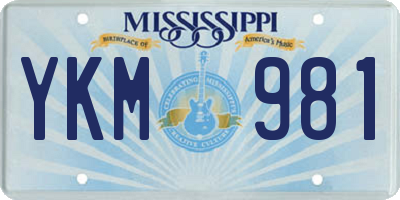 MS license plate YKM981