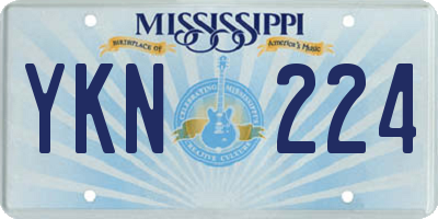 MS license plate YKN224