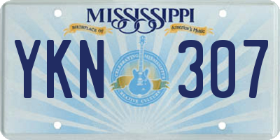 MS license plate YKN307