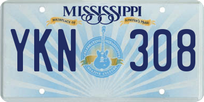 MS license plate YKN308